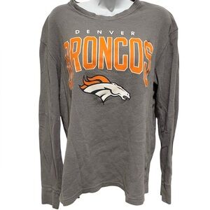 NFL APPAREL DENVER BRONCOS Men’s Waffle Knit Long Sleeve Shirt Gray Large